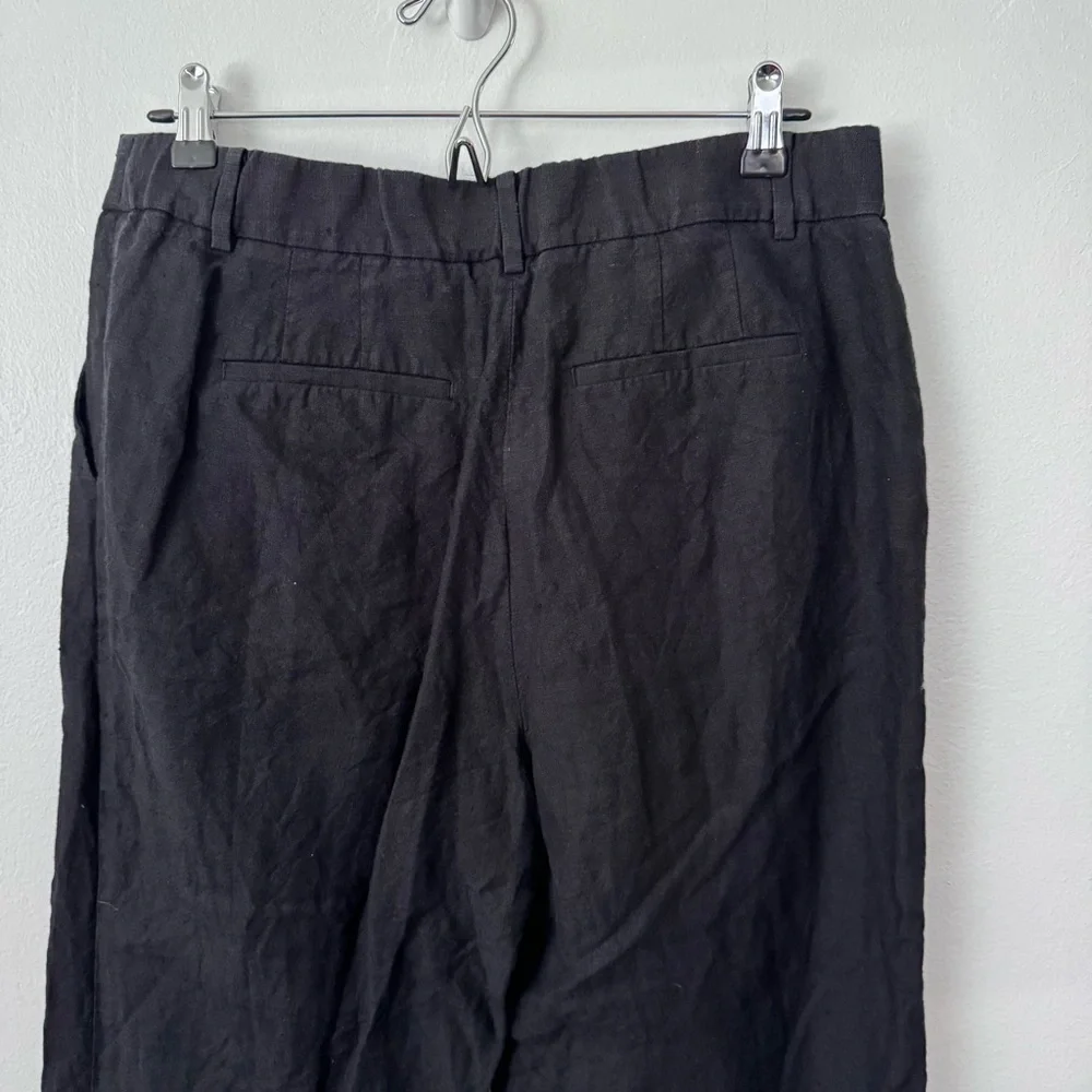 Talbots black wide leg linen pant Size 10